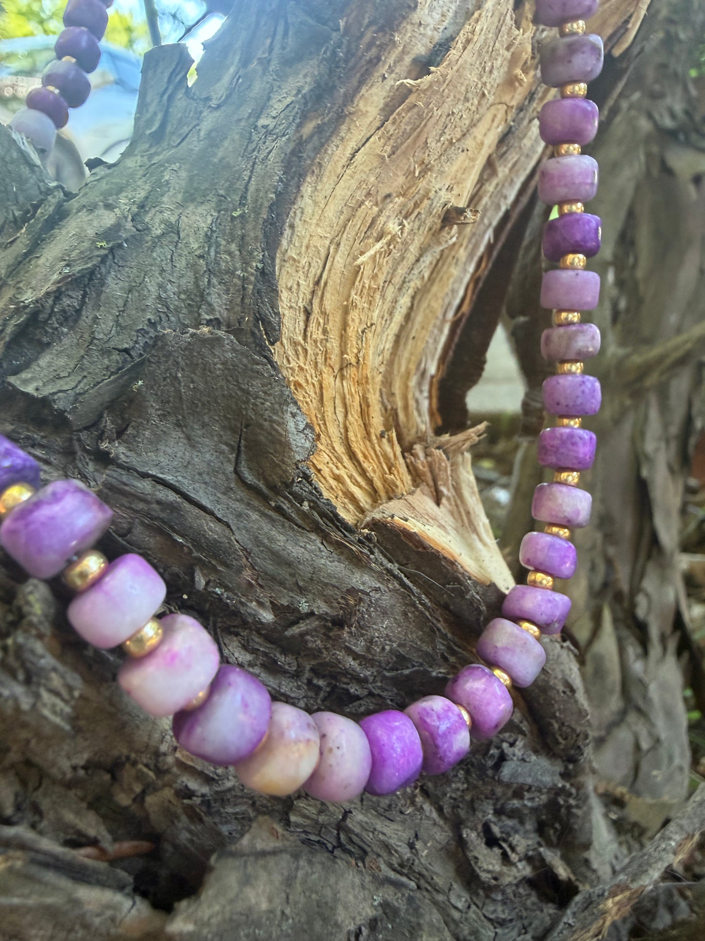 Beaded Necklace-Purple