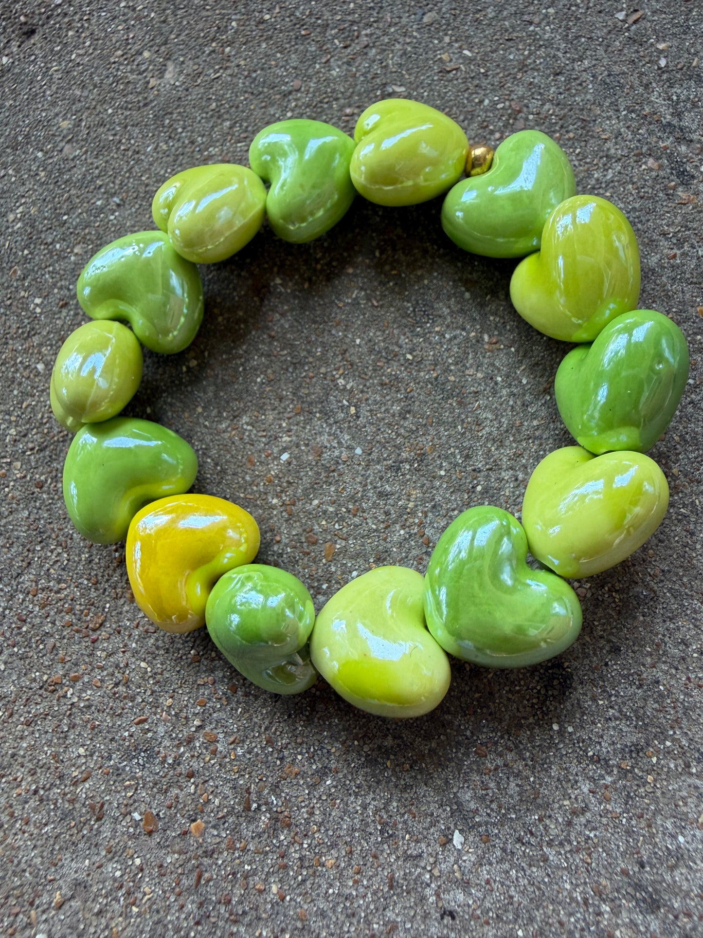 Jumbo Heart Bracelet Lime