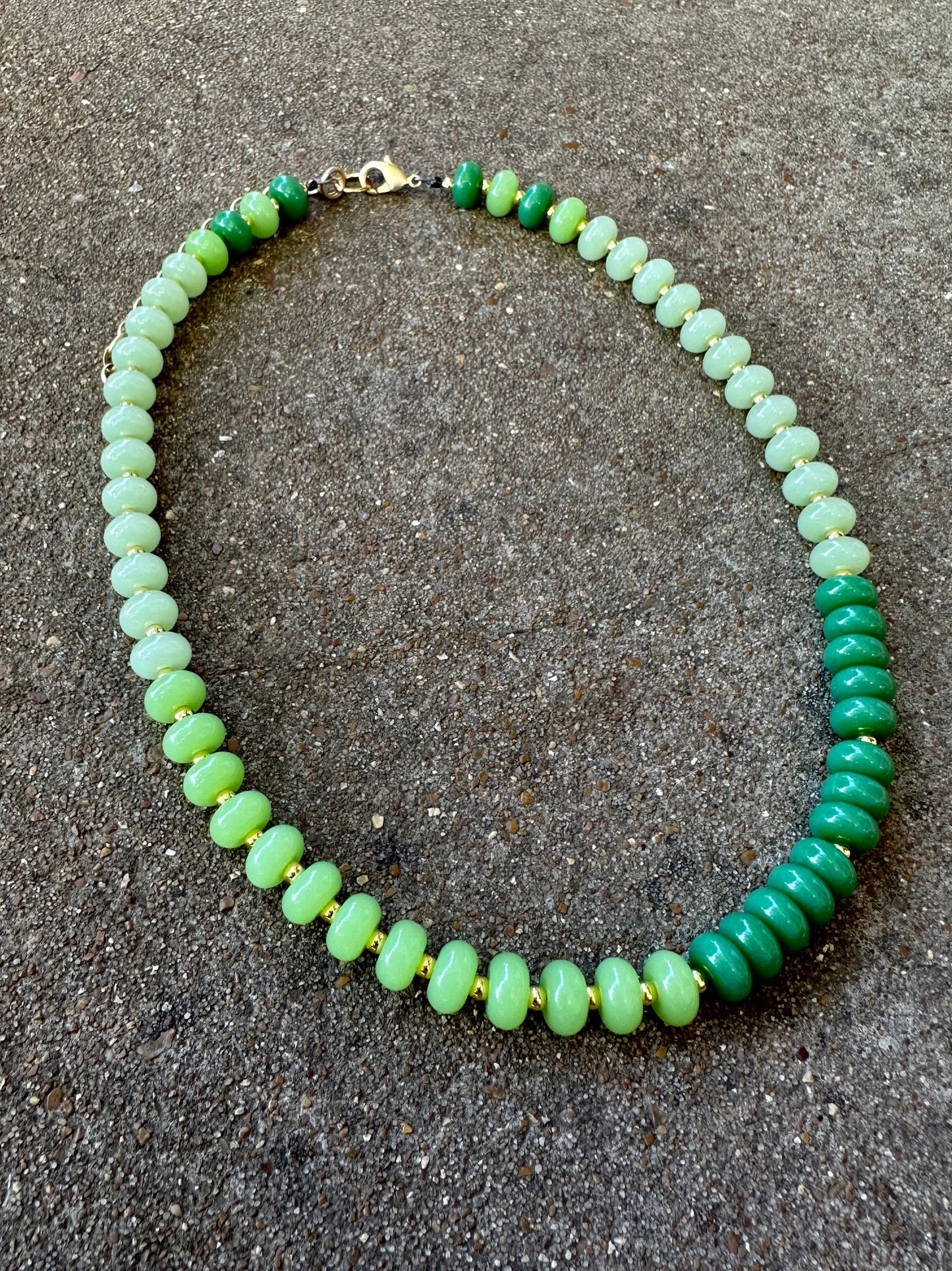 Beaded Necklace-Green Glow