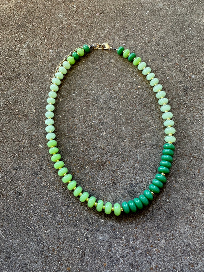 Beaded Necklace-Green Glow