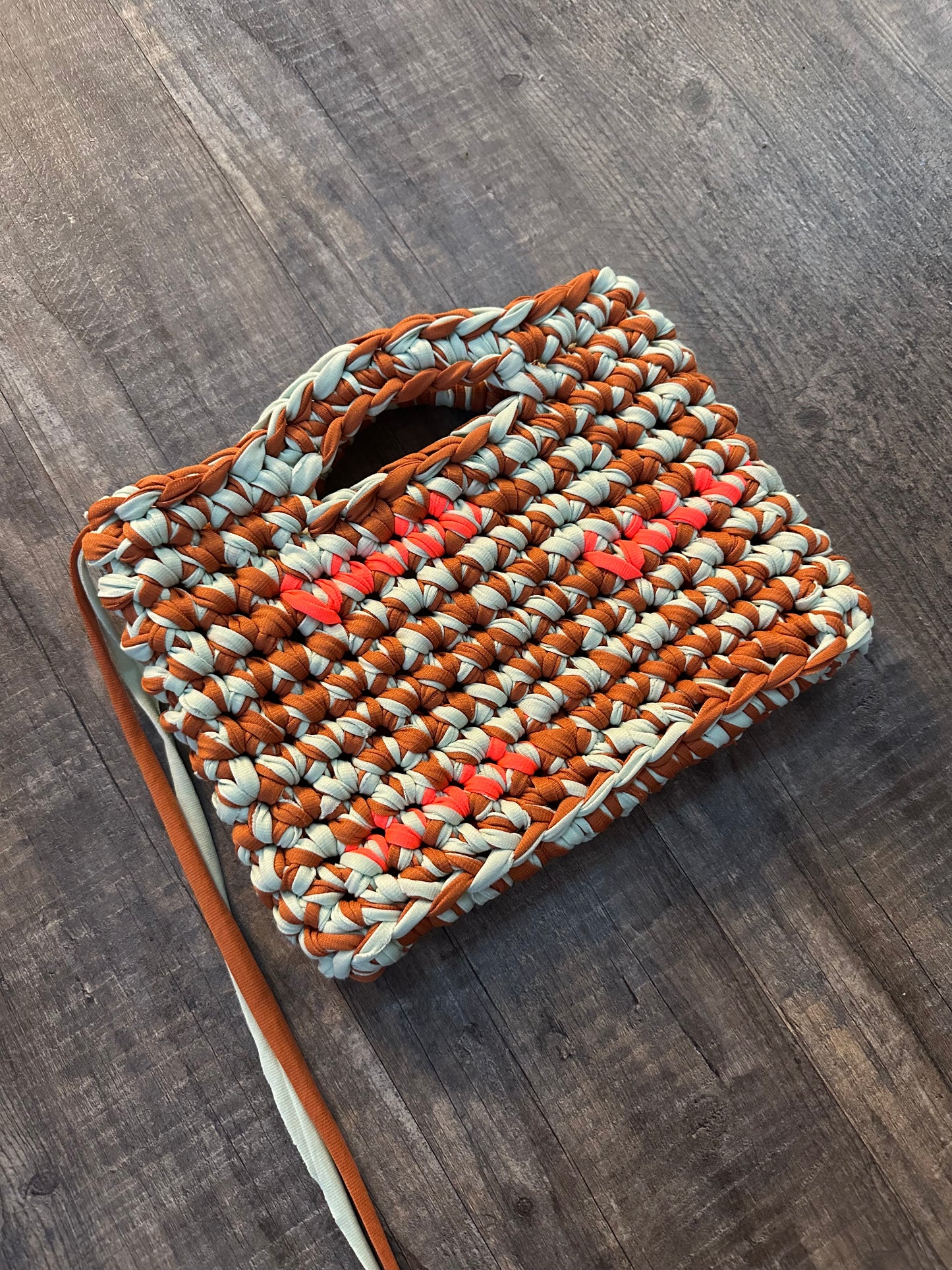 Copper, Mint and Coral bag