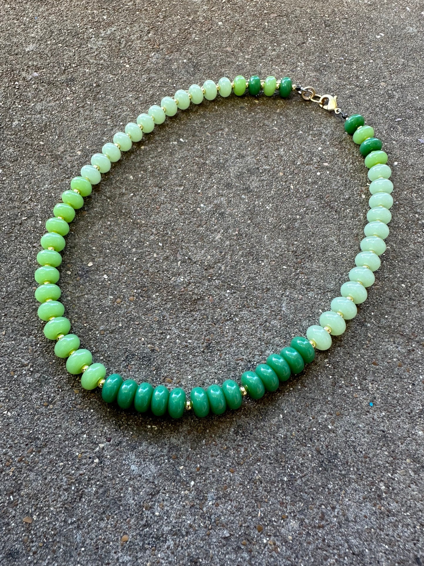 Beaded Necklace-Green Glow