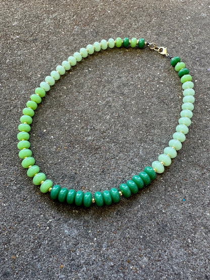 Beaded Necklace-Green Glow