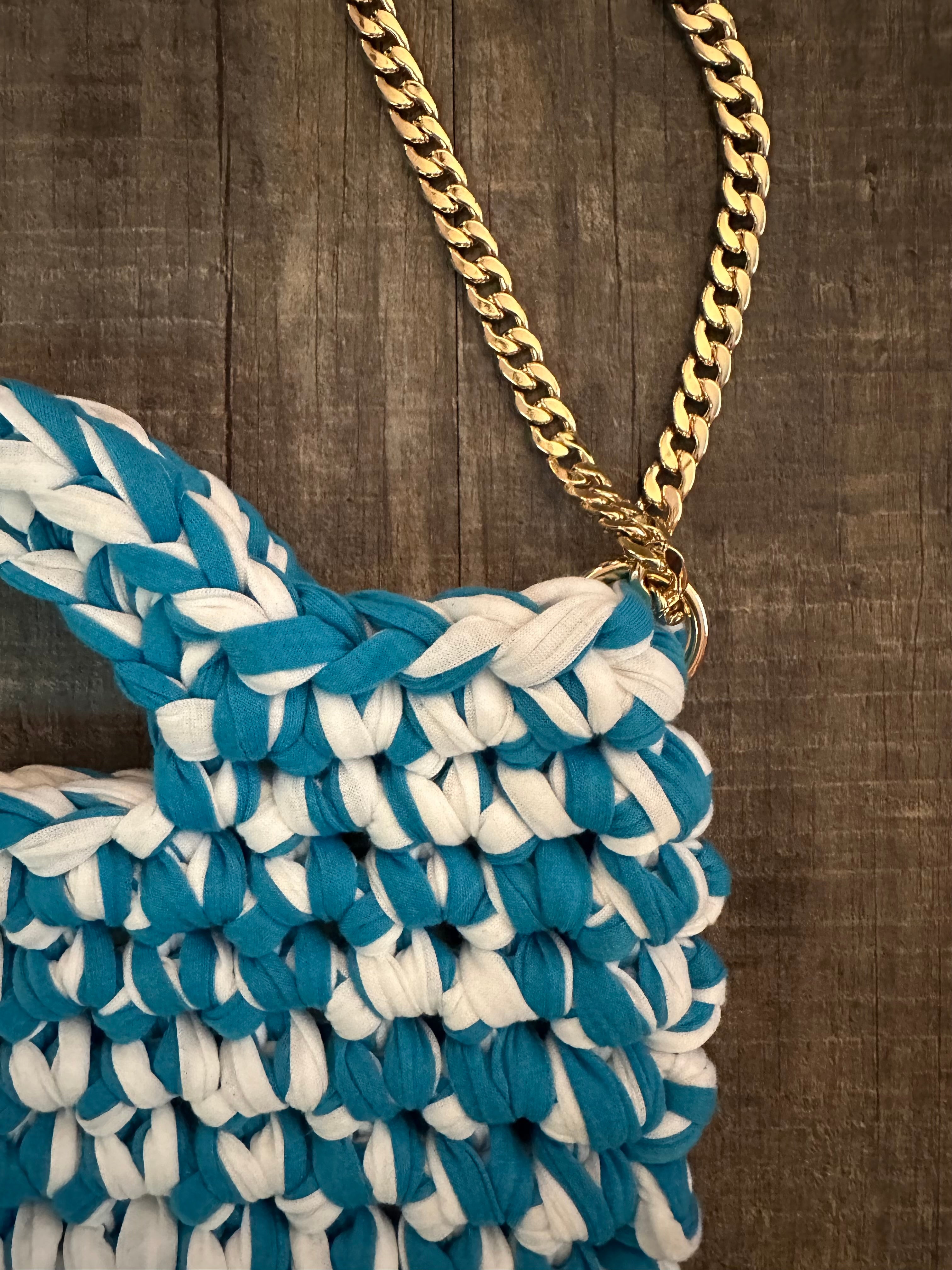 Blue and White Purse