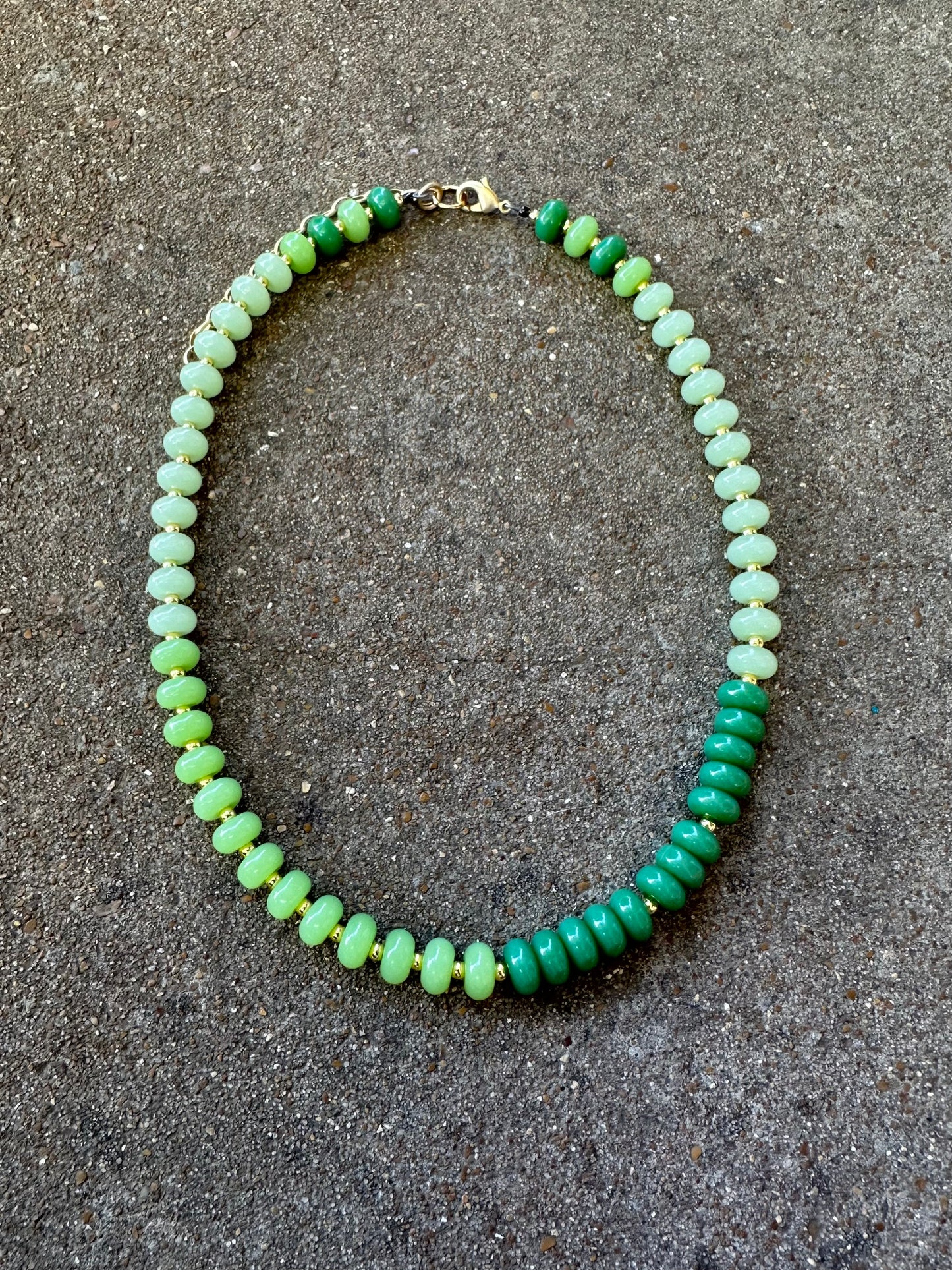Beaded Necklace-Green Glow