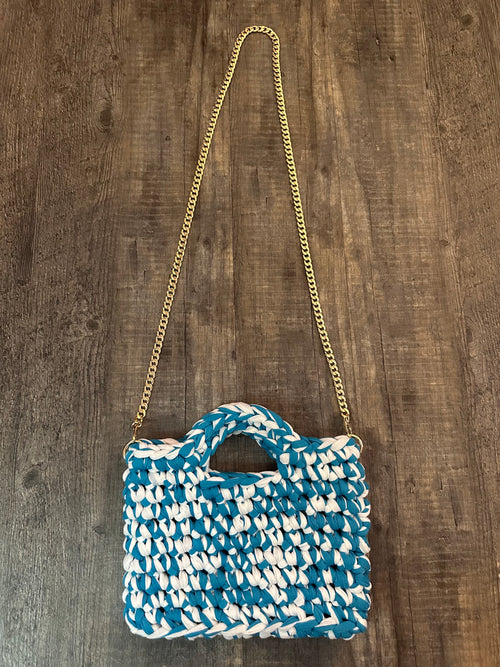 Blue and White Purse
