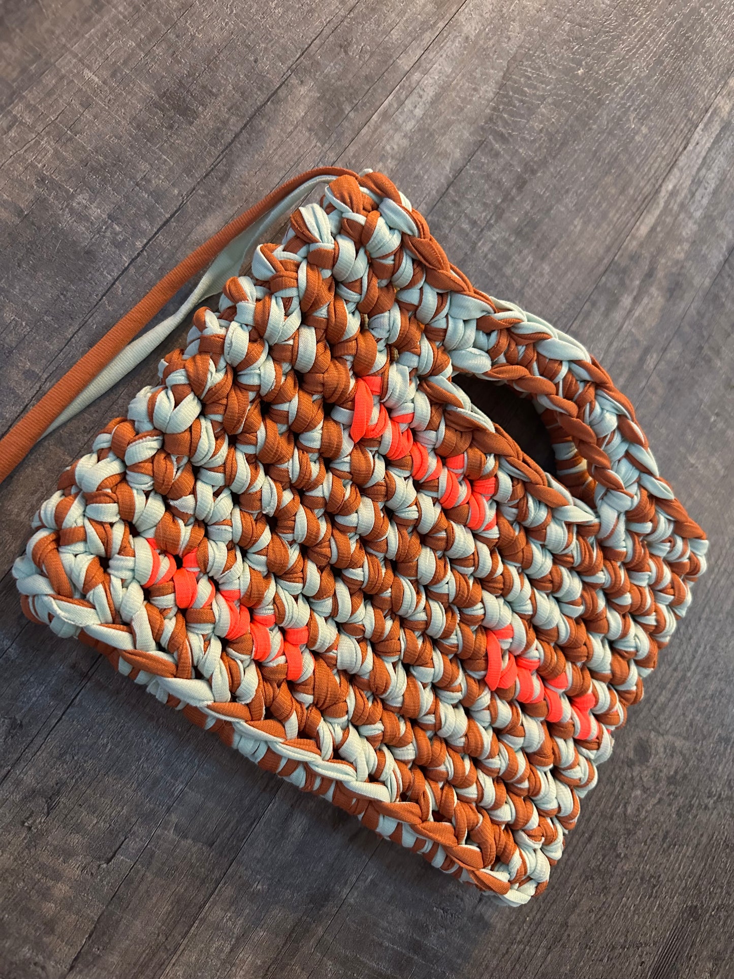 Copper, Mint and Coral bag