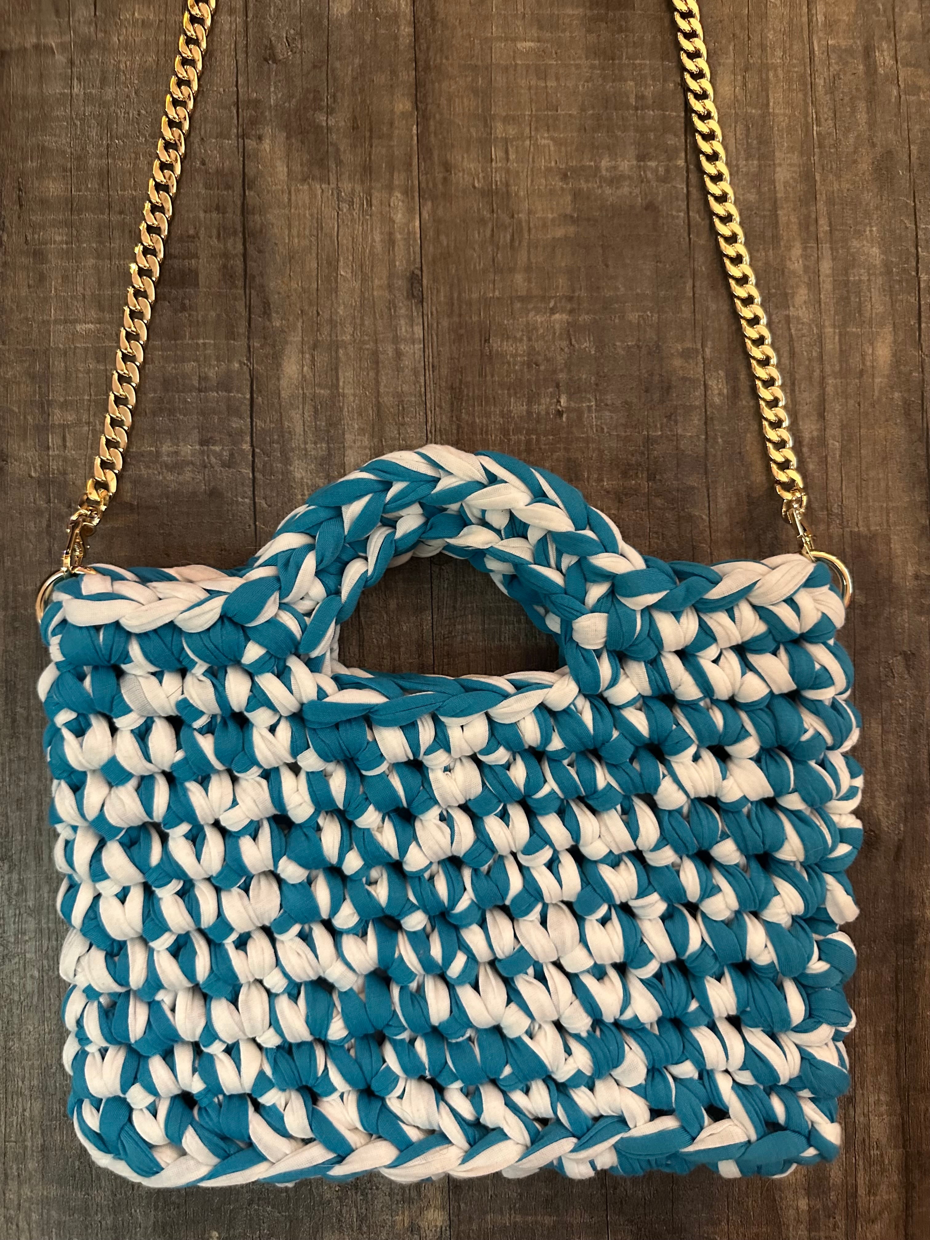 Blue and White Purse