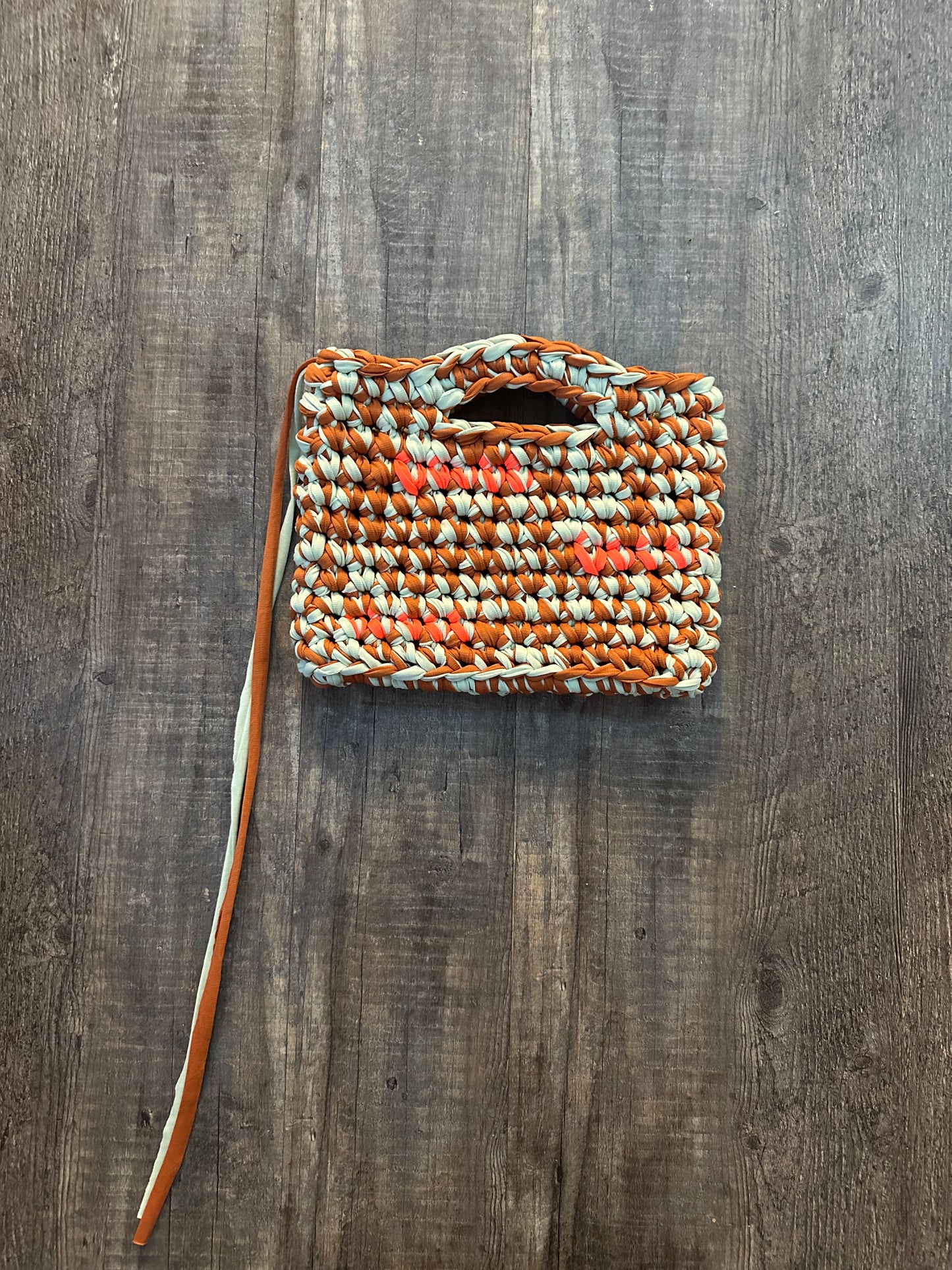 Copper, Mint and Coral bag