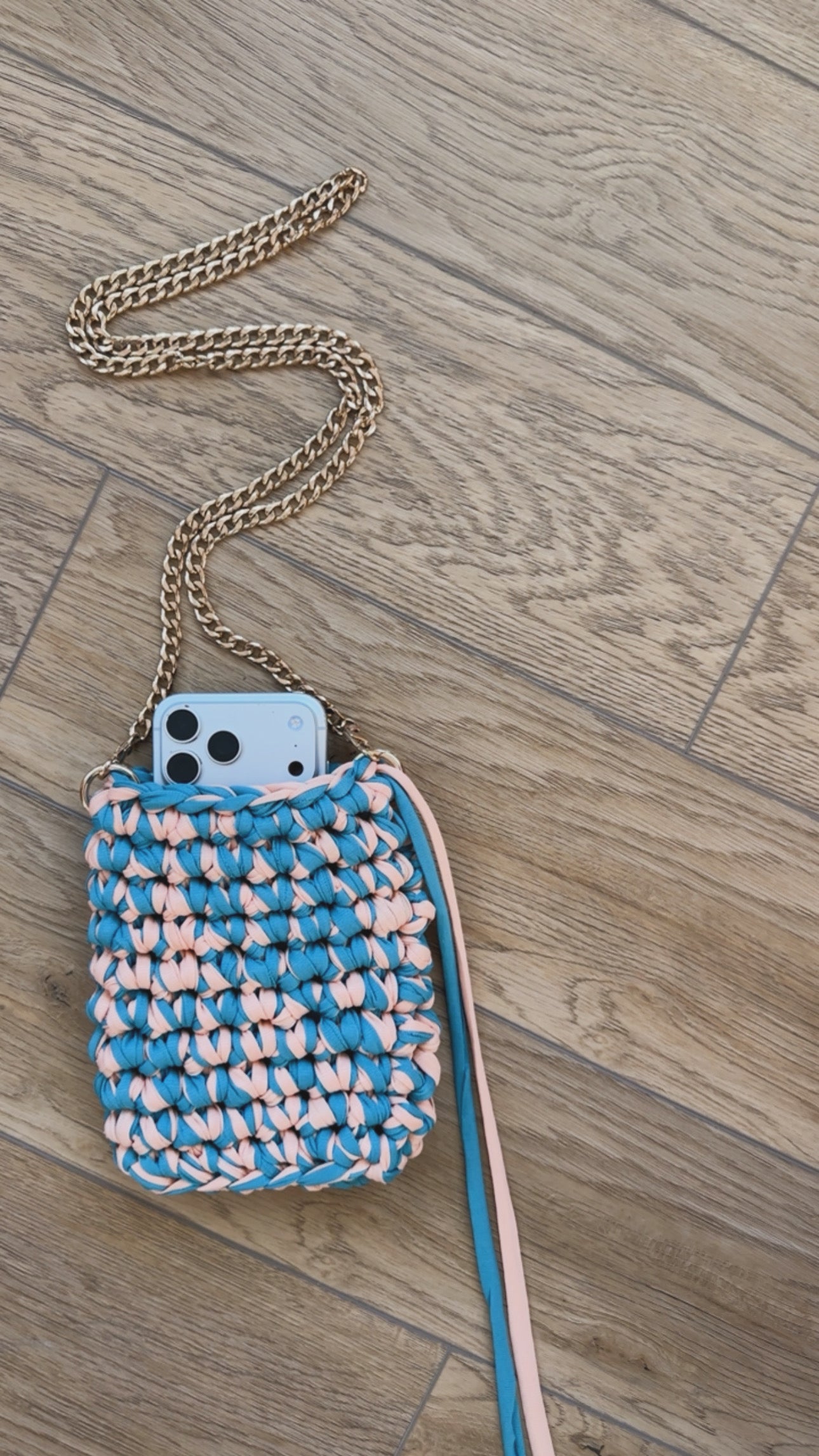 Coastal Pop Crochet Phone Bag