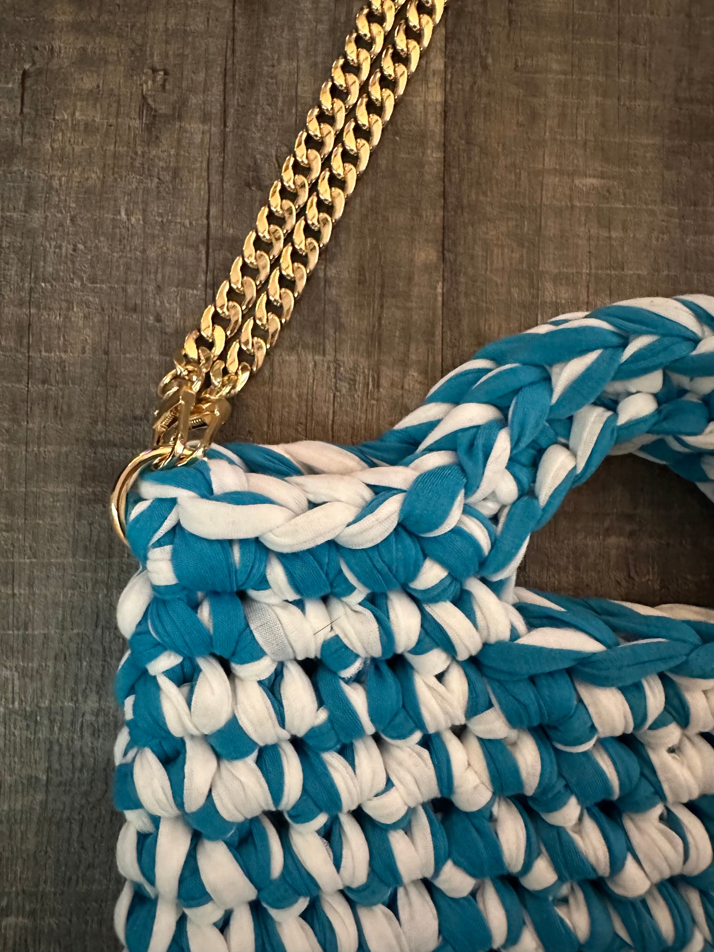 Blue and White Purse