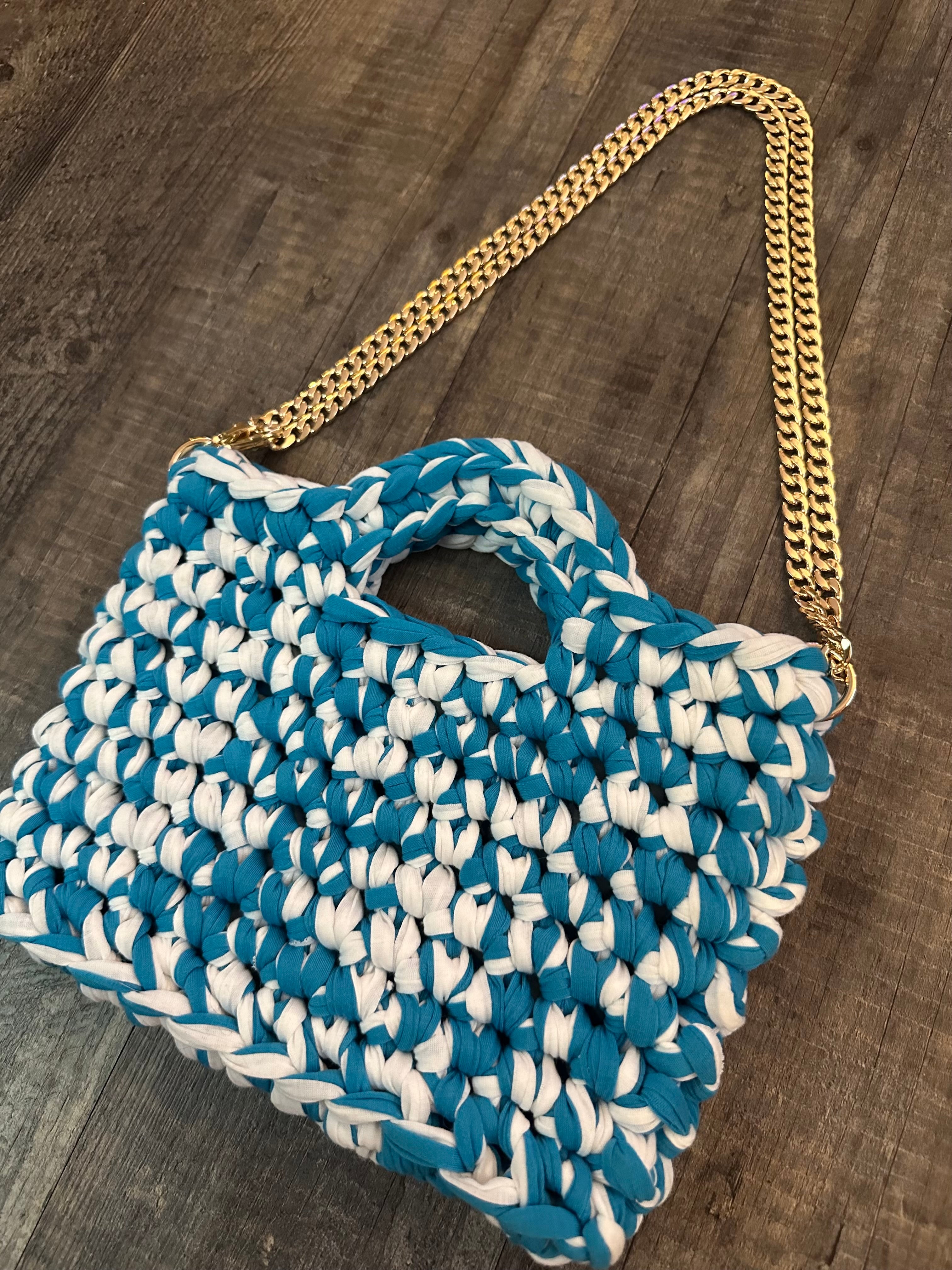 Blue and White Purse