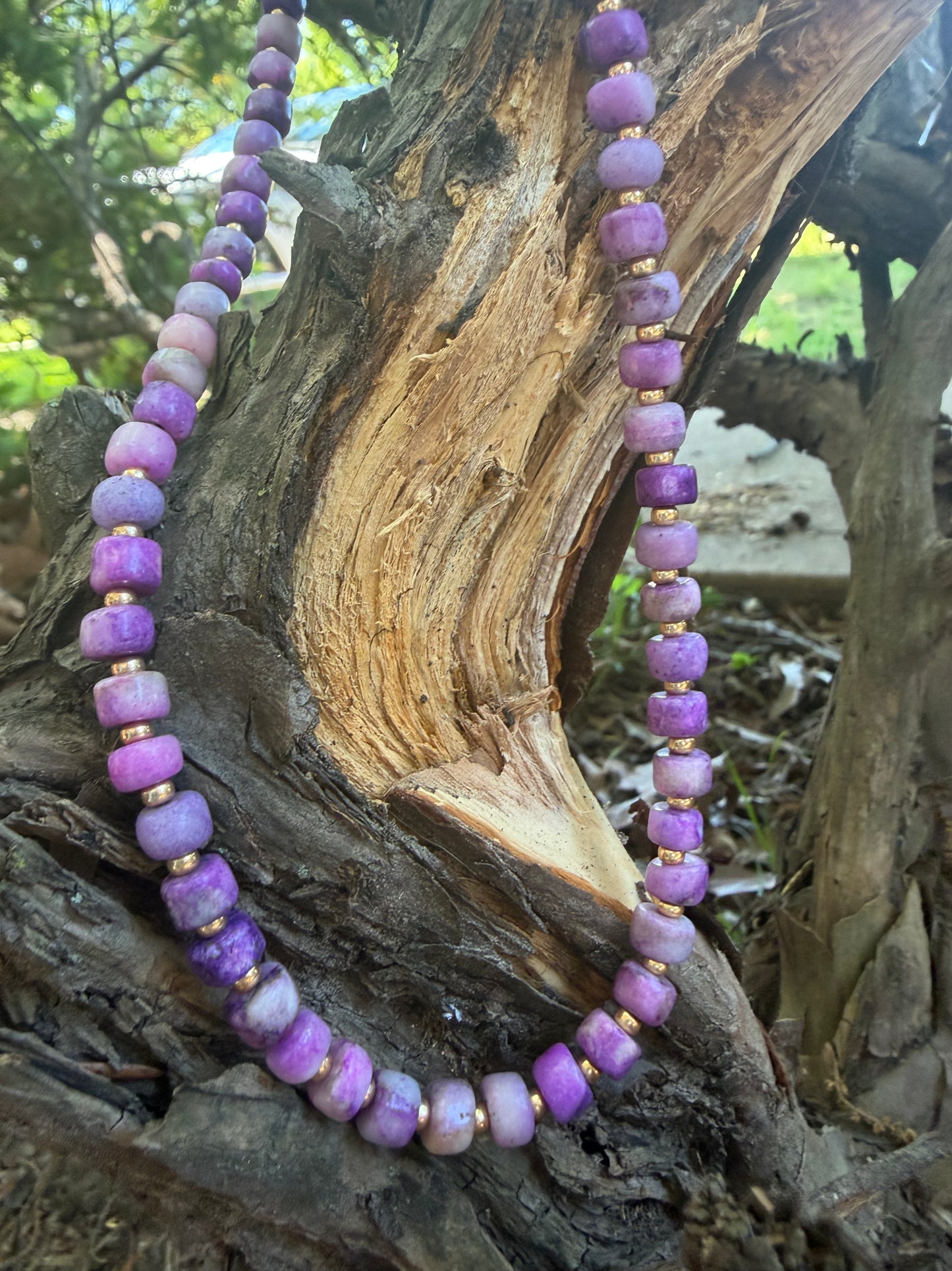 Beaded Necklace-Purple