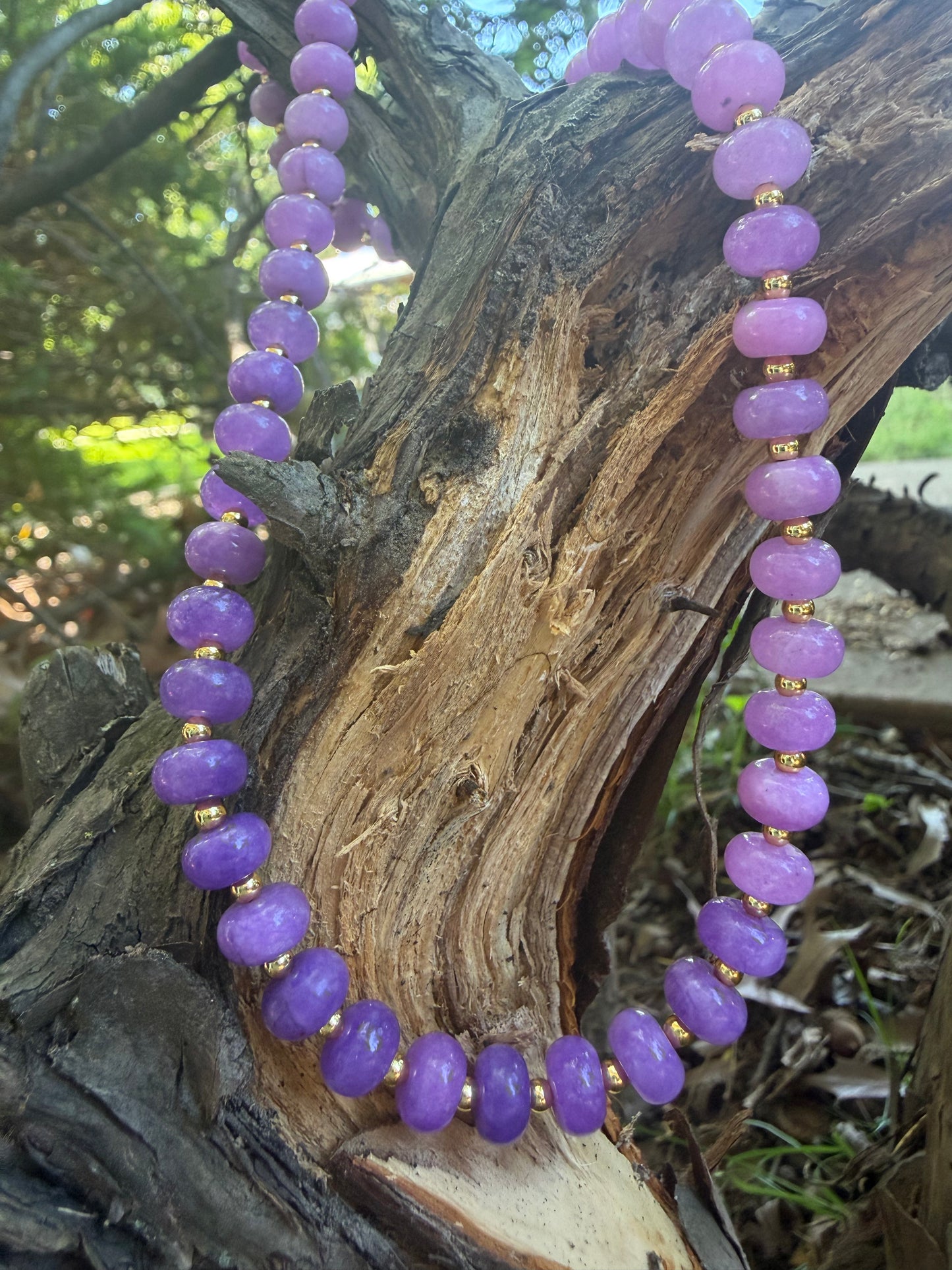 Beaded Necklace-Purple Ombre