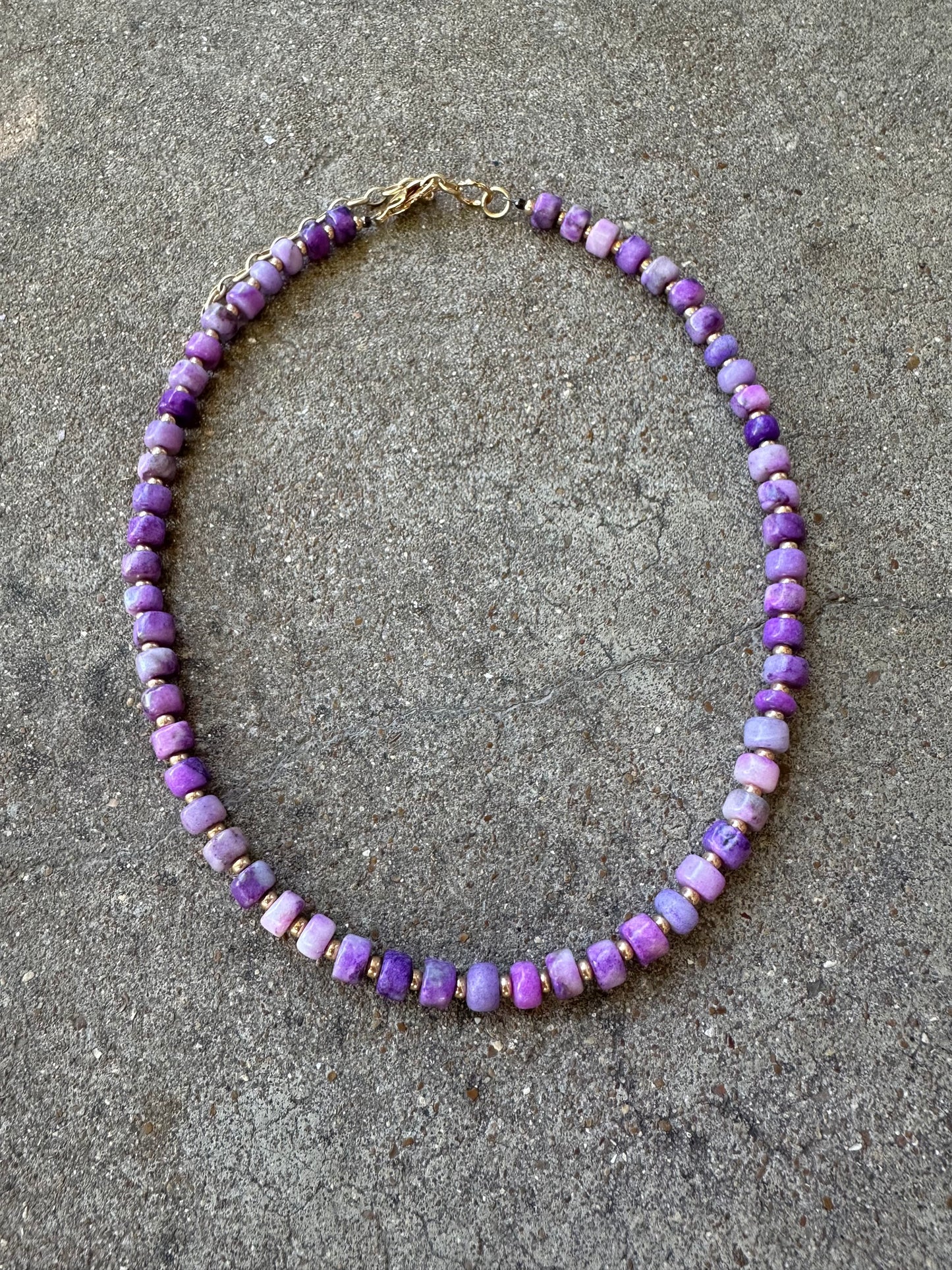 Beaded Necklace-Purple