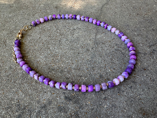 Beaded Necklace-Purple