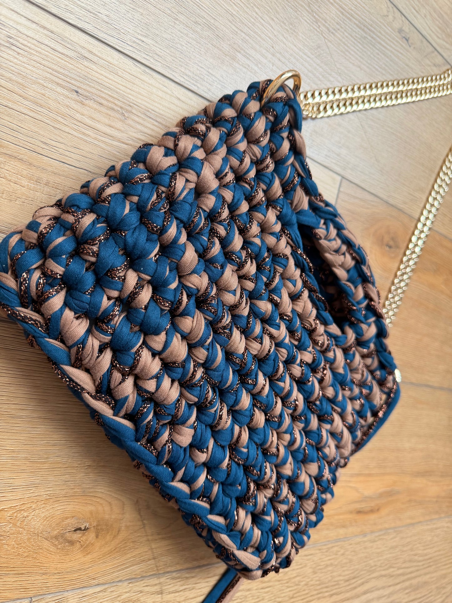 Teal and brown