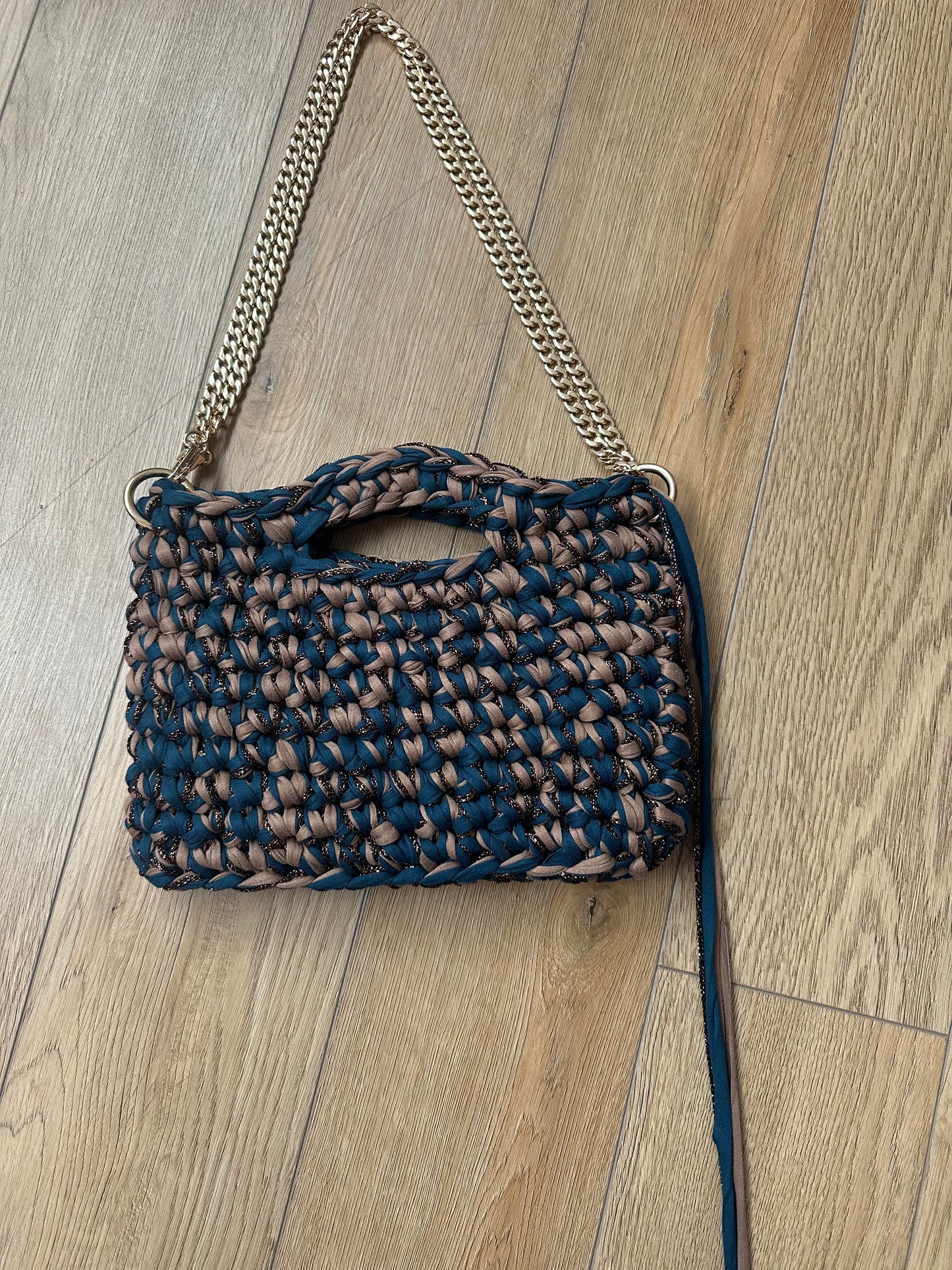 Teal and brown