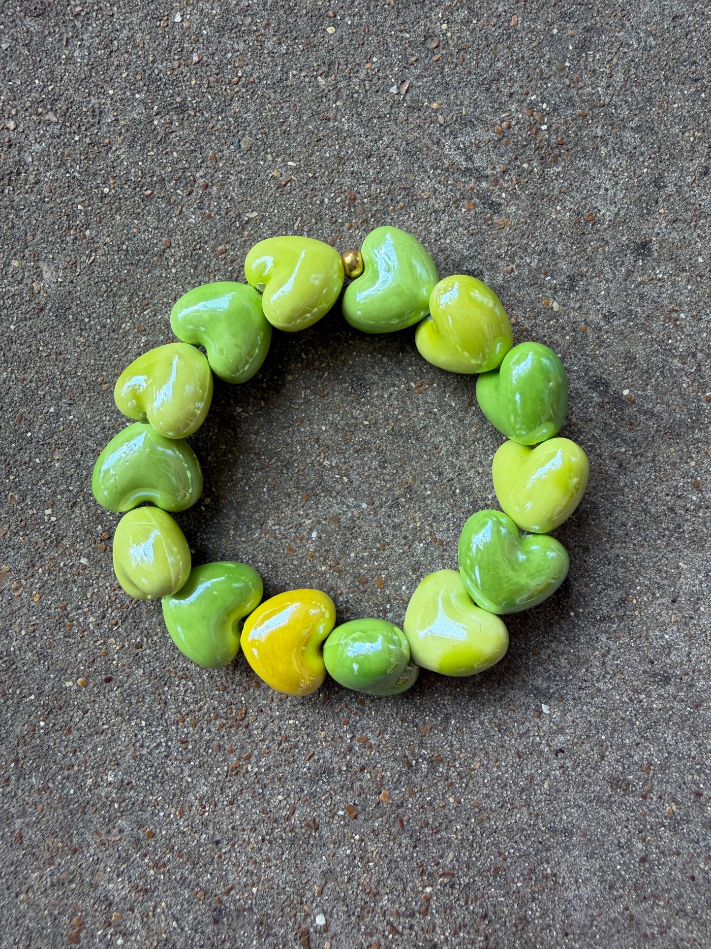 Jumbo Heart Bracelet Lime