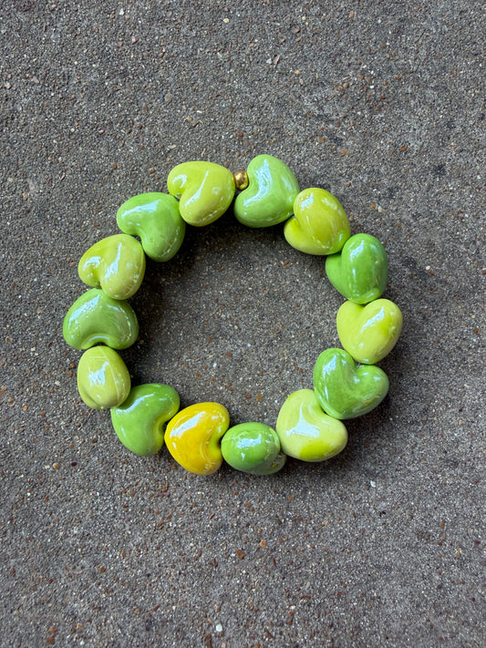 Jumbo Heart Bracelet Lime