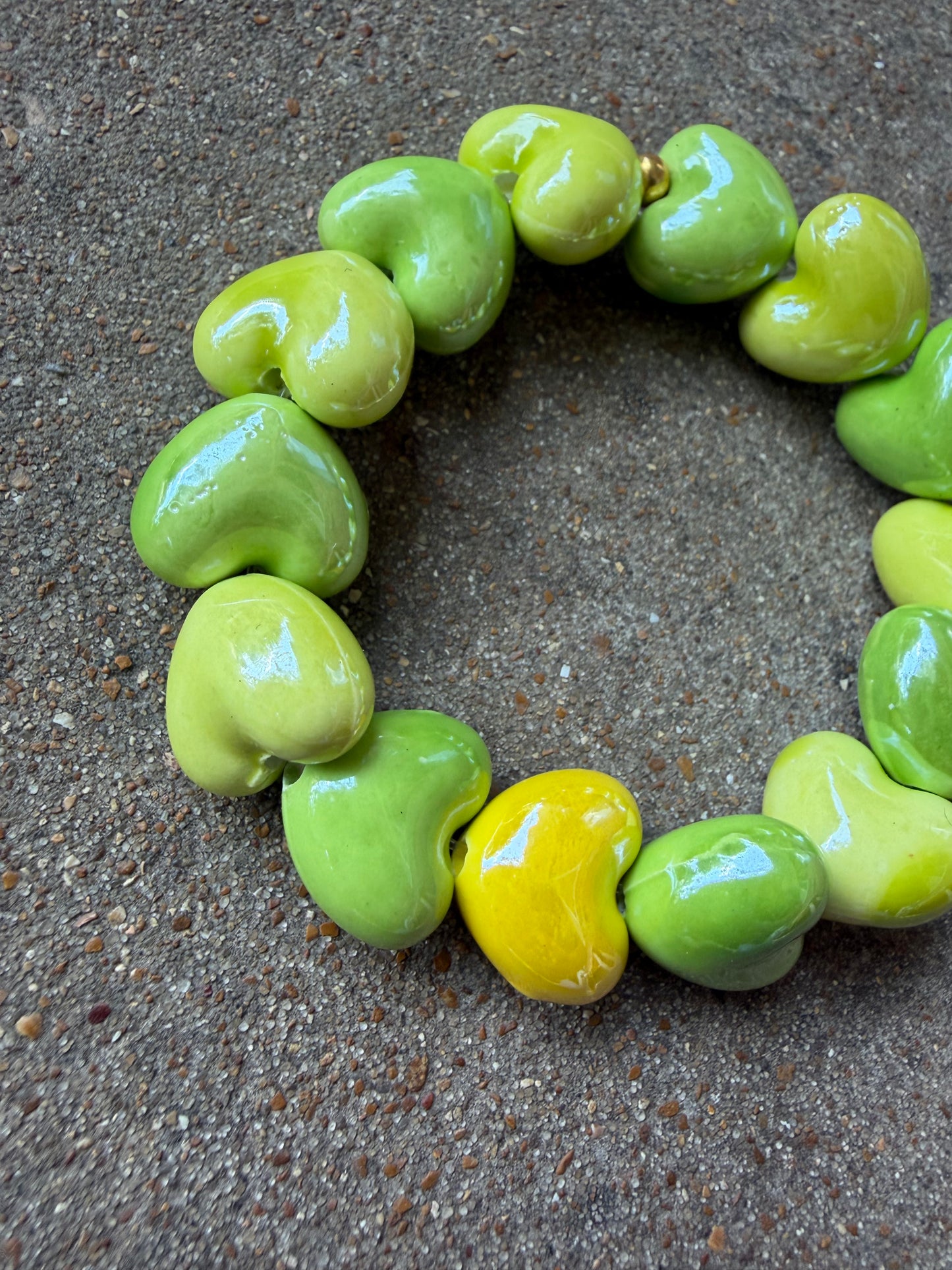 Jumbo Heart Bracelet Lime
