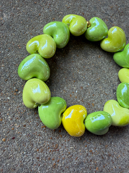 Jumbo Heart Bracelet Lime