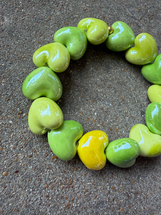 Jumbo Heart Bracelet Lime