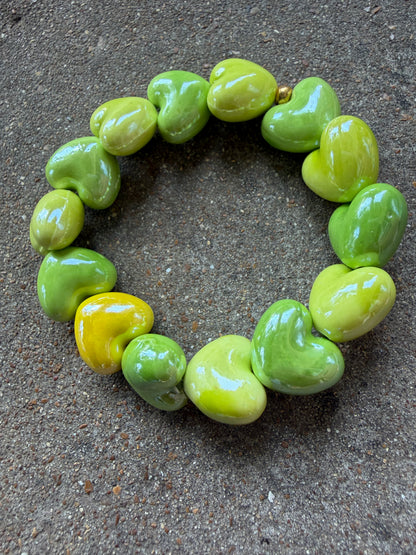 Jumbo Heart Bracelet Lime